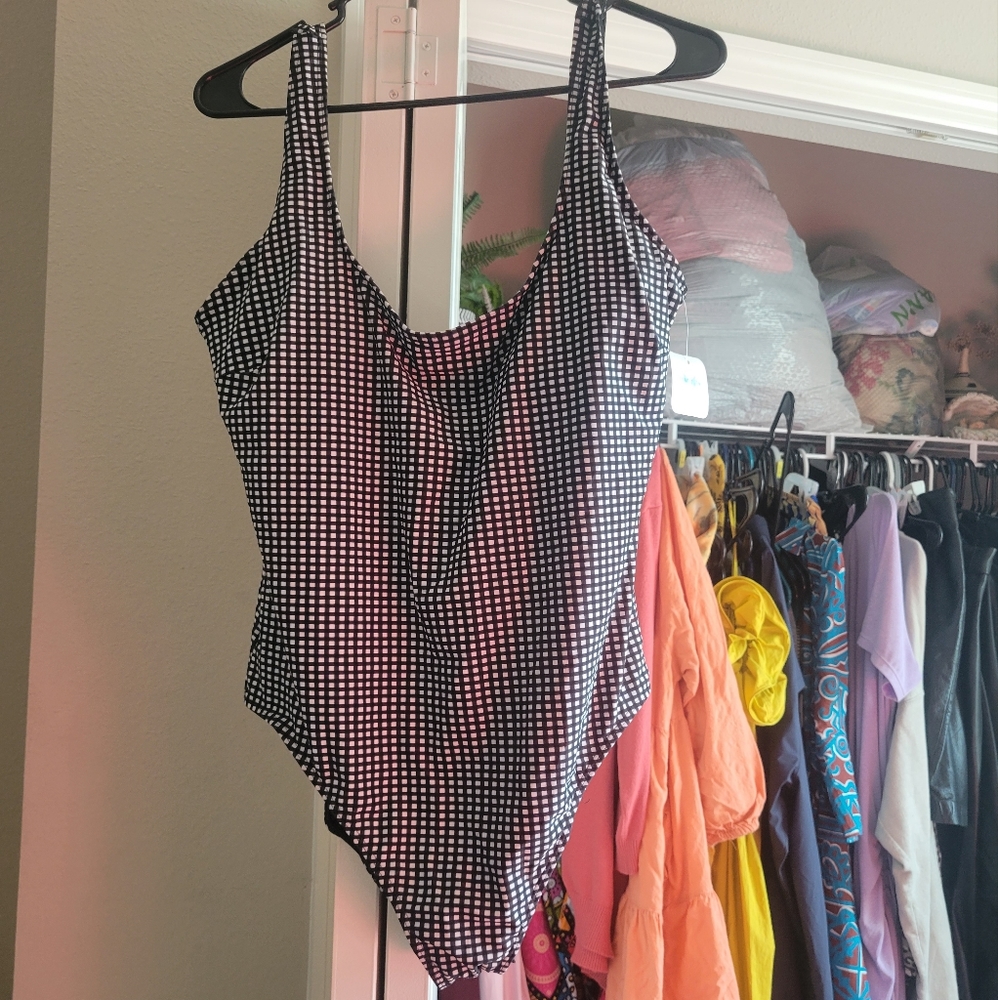 Gingham Low Back OnePiece